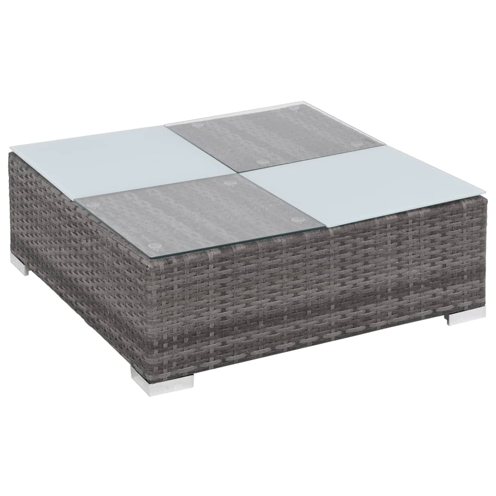 Set Divani da Giardino 8 pz con Cuscini in Polyrattan Grigio | homemem39