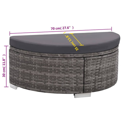 Set da Giardino 8 pz con Cuscini in Polyrattan Grigio | homemem39