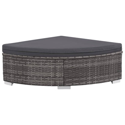 Set da Giardino 6 pz con Cuscini in Polyrattan Grigio | homemem39