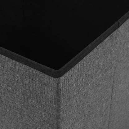Sgabello Pieghevole con Contenitore Grigio Scuro in Simil Lino | homemem39