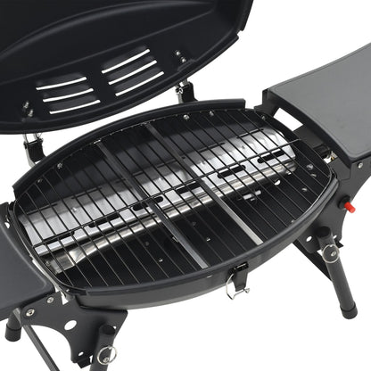 Barbecue e Griglia a Gas Portatile con Fornello Nero | homemem39