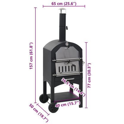 Forno Pizza Esterno a Carbonella con Pietra Refrattaria - homemem39