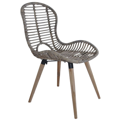 Sedie da Pranzo 2 pz Marroni in Rattan Naturale