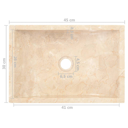 Lavello 45x30x12 cm Marmo Lucido Crema - homemem39