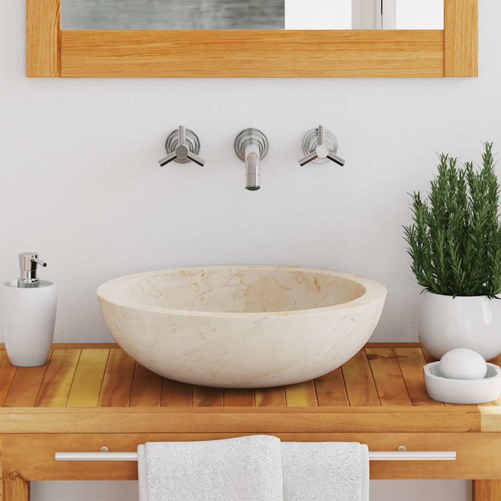 Lavandino 40x12 cm in Marmo Crema - homemem39
