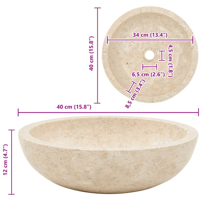 Lavandino 40x12 cm in Marmo Crema - homemem39