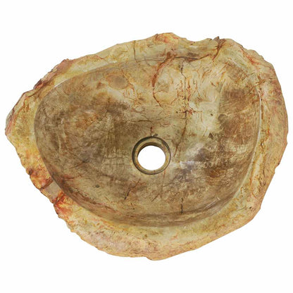 Lavandino 45x35x15 cm in Pietra Fossile Crema