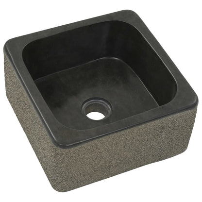 Lavandino 30x30x15 cm in Pietra di Fiume Nero | homemem39