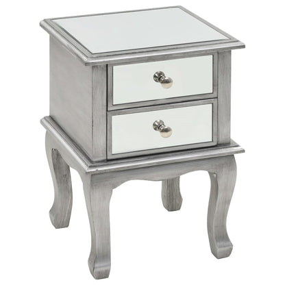Comodino Specchiato in MDF e Vetro 34,5x30x50 cm - homemem39