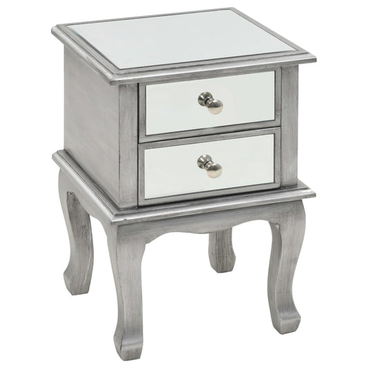 Comodino Specchiato in MDF e Vetro 34,5x30x50 cm - homemem39