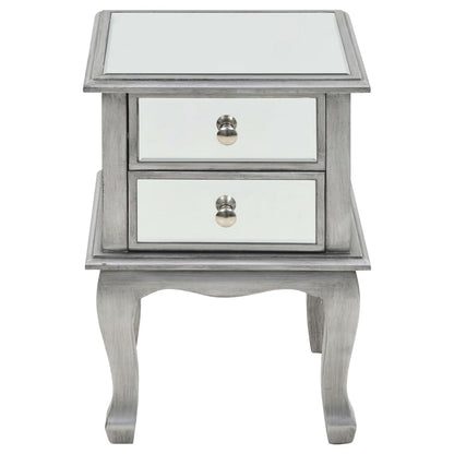 Comodino Specchiato in MDF e Vetro 34,5x30x50 cm - homemem39
