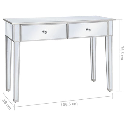 Tavolo Consolle in MDF e Vetro Specchiato 106,5x38x76,5 cm - homemem39