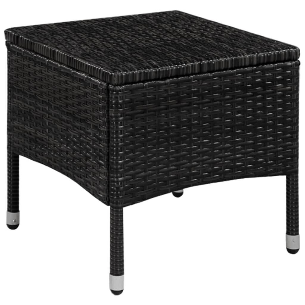 Set da Bistrot 3 pz in Polyrattan Nero - homemem39