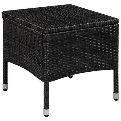Set da Bistrot 3 pz in Polyrattan Nero - homemem39