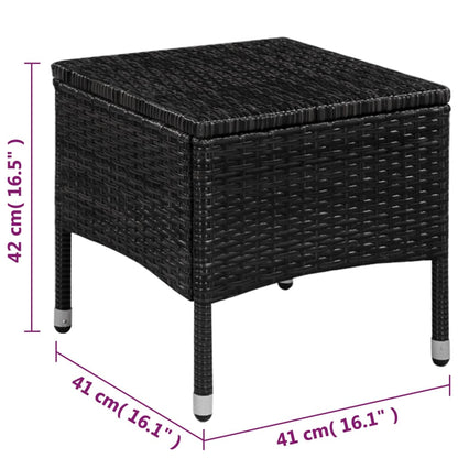 Set da Bistrot 3 pz in Polyrattan Nero - homemem39