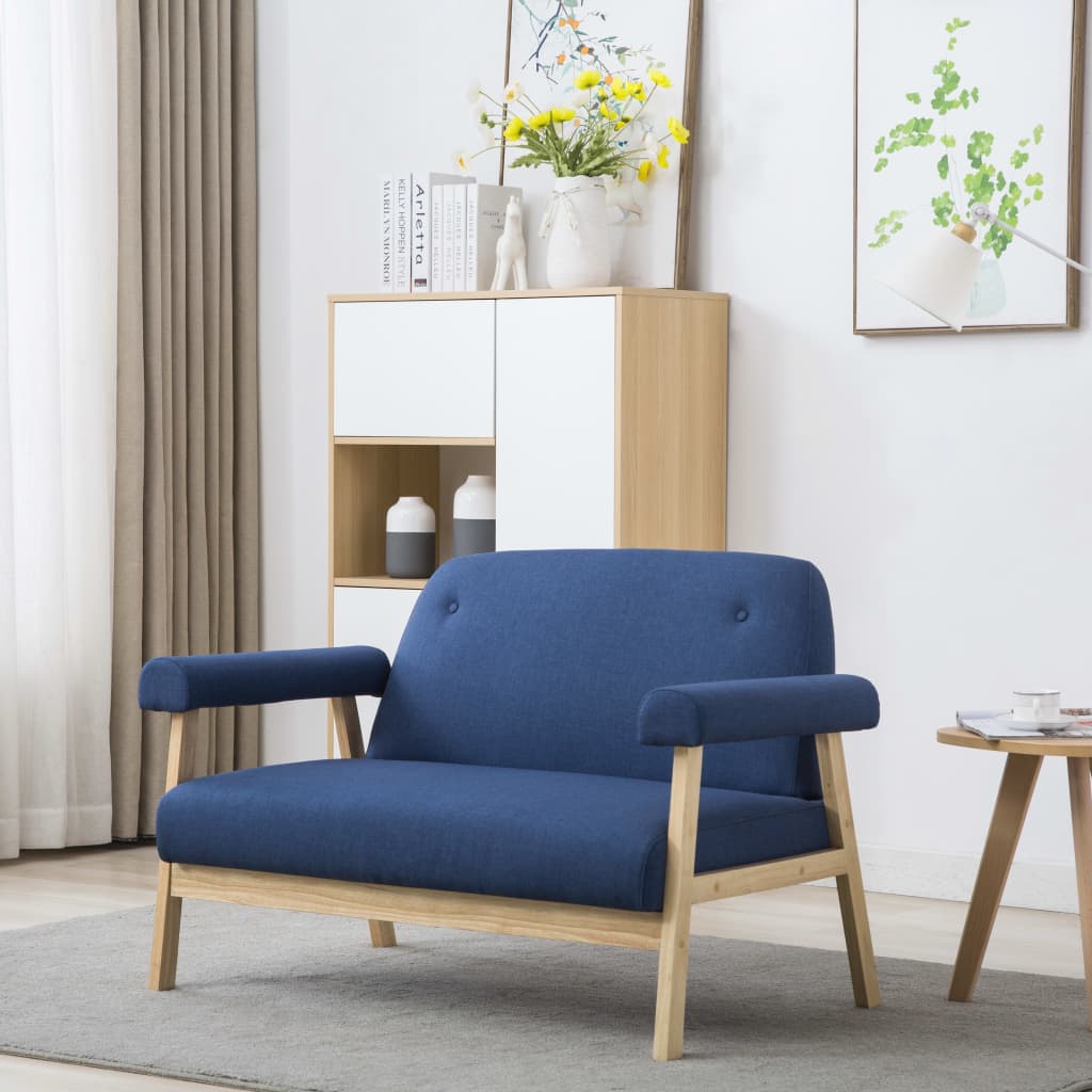 Divano a 2 Posti in Tessuto Blu | homemem39