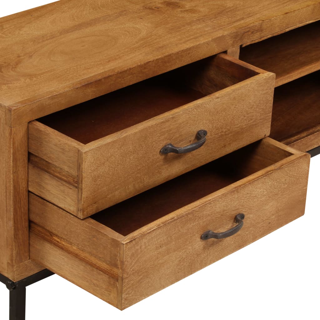 Mobile Porta TV in Legno Massello di Mango 140x30x40 cm - homemem39