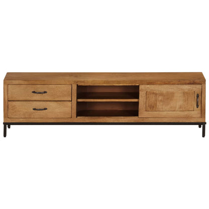 Mobile Porta TV in Legno Massello di Mango 140x30x40 cm - homemem39