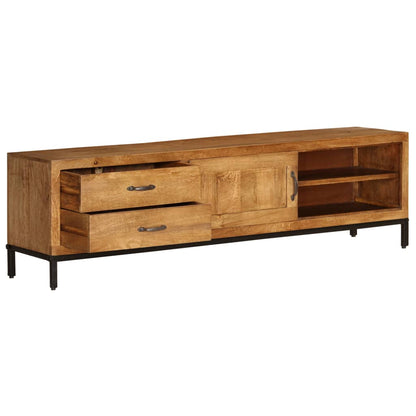 Mobile Porta TV in Legno Massello di Mango 140x30x40 cm - homemem39