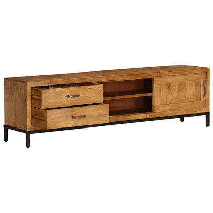 Mobile Porta TV in Legno Massello di Mango 140x30x40 cm - homemem39