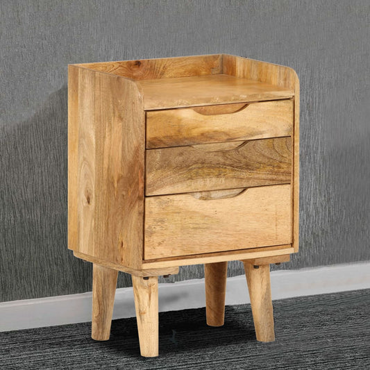 Comodino in Legno Massello di Mango 40x30x59,5 cm