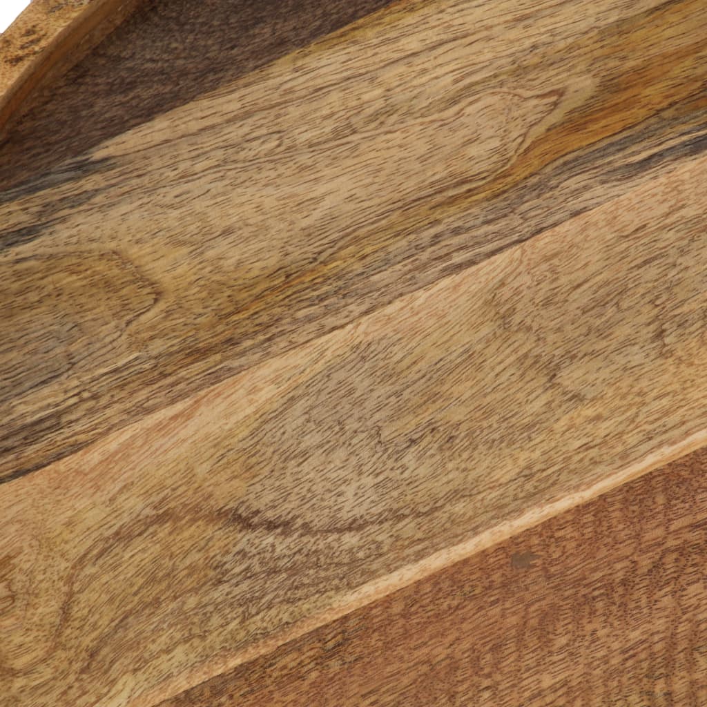 Tavolino da Salotto Legno Massello di Mango e Acciaio 50x40 cm