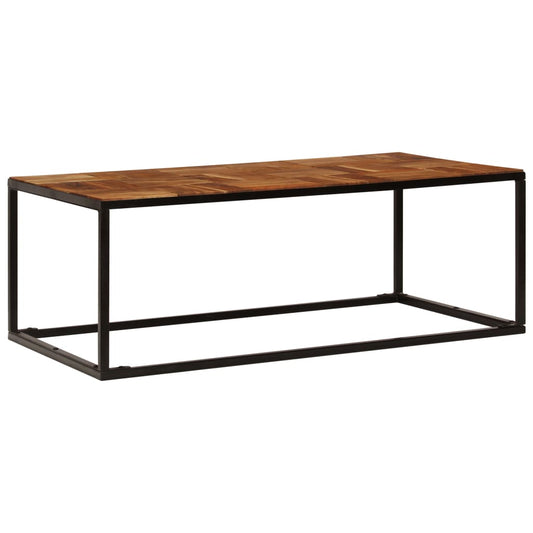 Tavolino 110x60x40 cm in Legno Massello di Acacia e Acciaio | homemem39