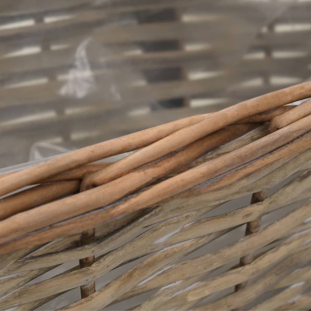 Fioriere da Balcone 2 pz in Vimini con Rivestimento in PE 40 cm - homemem39