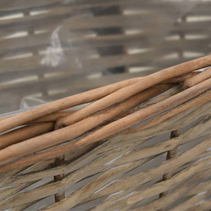 Fioriere da Balcone 2 pz in Vimini con Rivestimento in PE 40 cm - homemem39