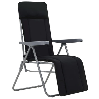 Sedie da Giardino Pieghevoli con Cuscino 2 pz Nere | homemem39