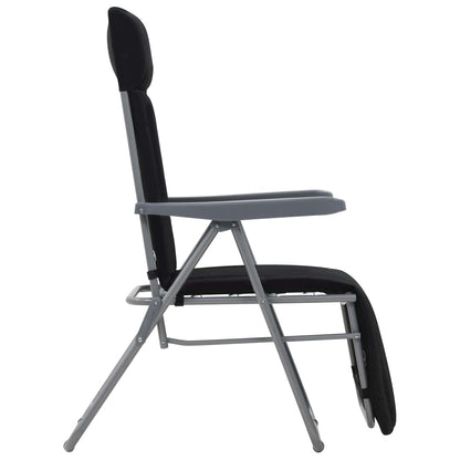 Sedie da Giardino Pieghevoli con Cuscino 2 pz Nere | homemem39