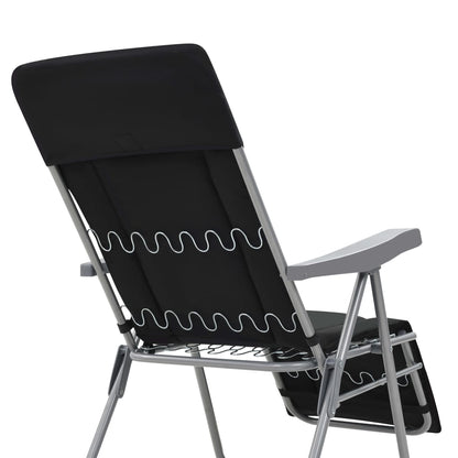 Sedie da Giardino Pieghevoli con Cuscino 2 pz Nere - homemem39