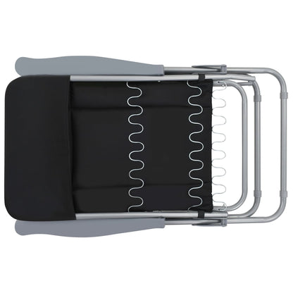 Sedie da Giardino Pieghevoli con Cuscino 2 pz Nere - homemem39