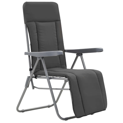 Sedie da Giardino Pieghevoli con Cuscino 2 pz Grigio - homemem39