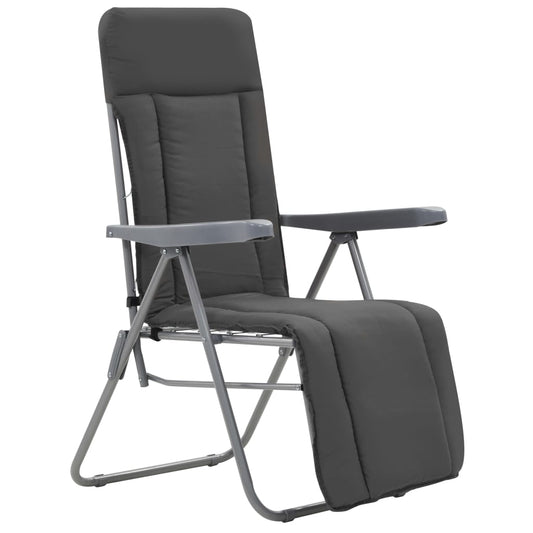 Sedie da Giardino Pieghevoli con Cuscino 2 pz Grigio - homemem39