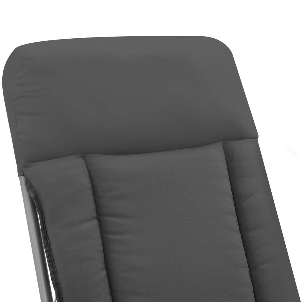Sedie da Giardino Pieghevoli con Cuscino 2 pz Grigio - homemem39