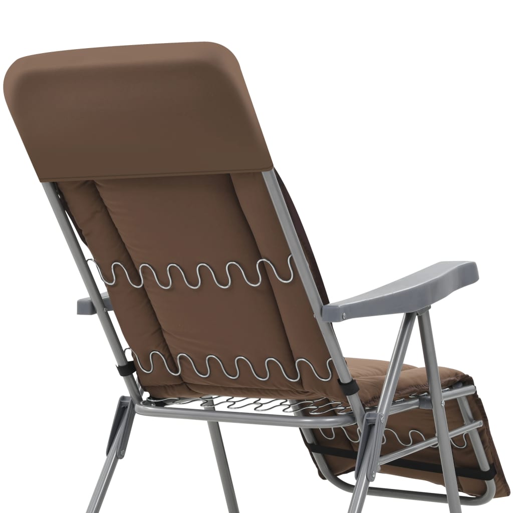 Sedie da Giardino Pieghevoli con Cuscino 2 pz Marrone | homemem39