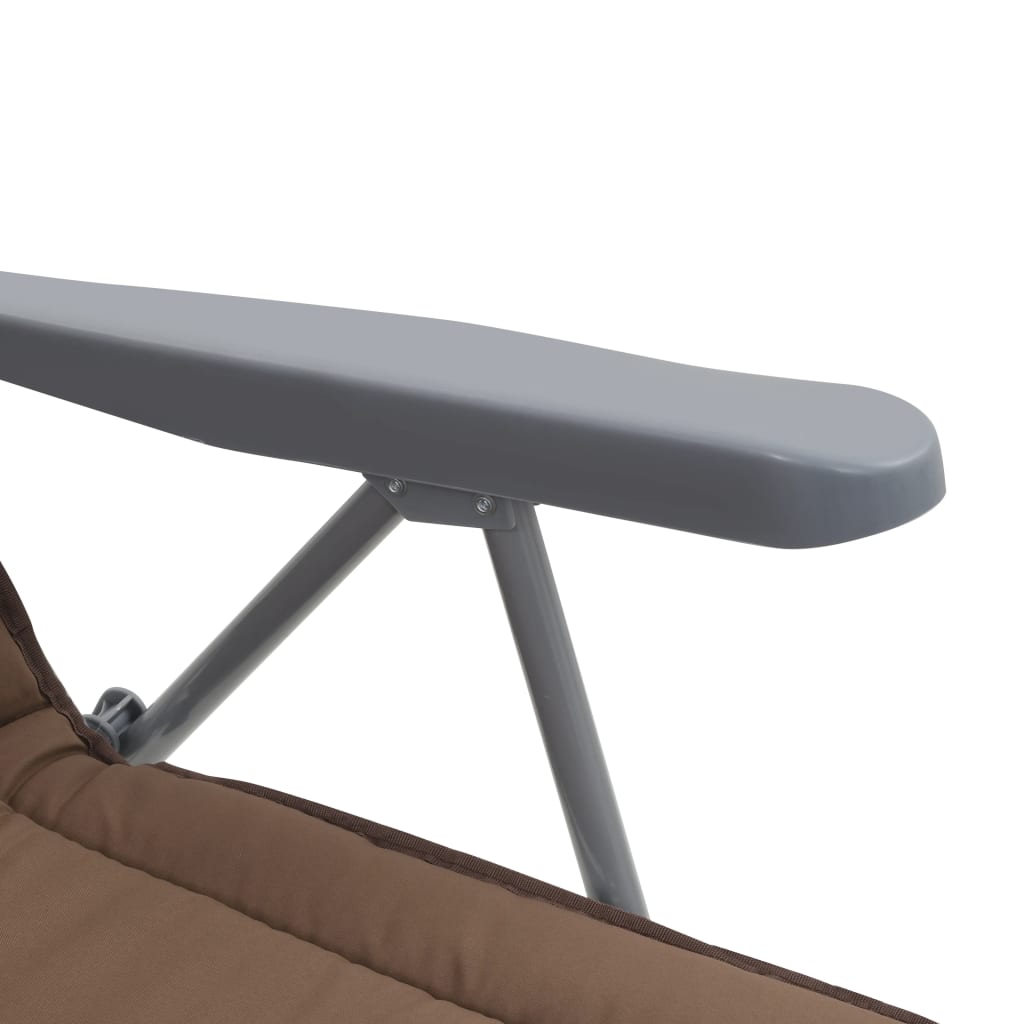 Sedie da Giardino Pieghevoli con Cuscino 2 pz Marrone | homemem39