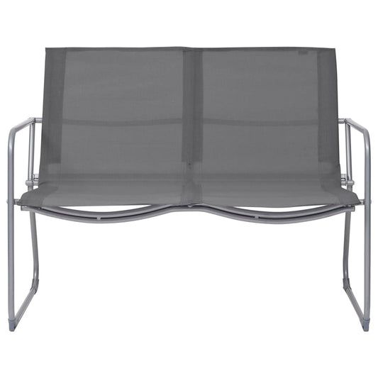 Set Divano da Giardino 4 pz in Tessuto e Acciaio Grigio - homemem39