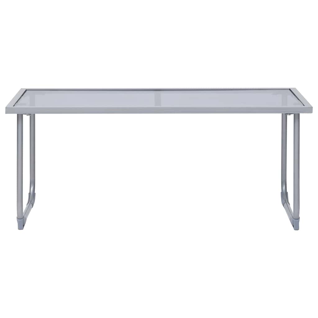 Set Divano da Giardino 4 pz in Tessuto e Acciaio Grigio