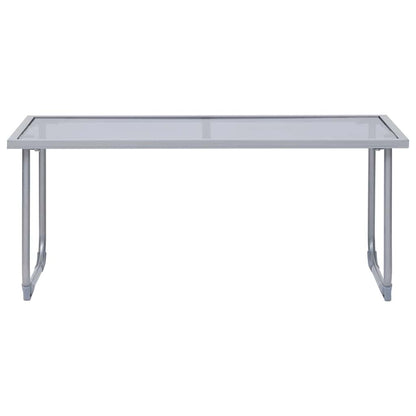 Set Divano da Giardino 4 pz in Tessuto e Acciaio Grigio
