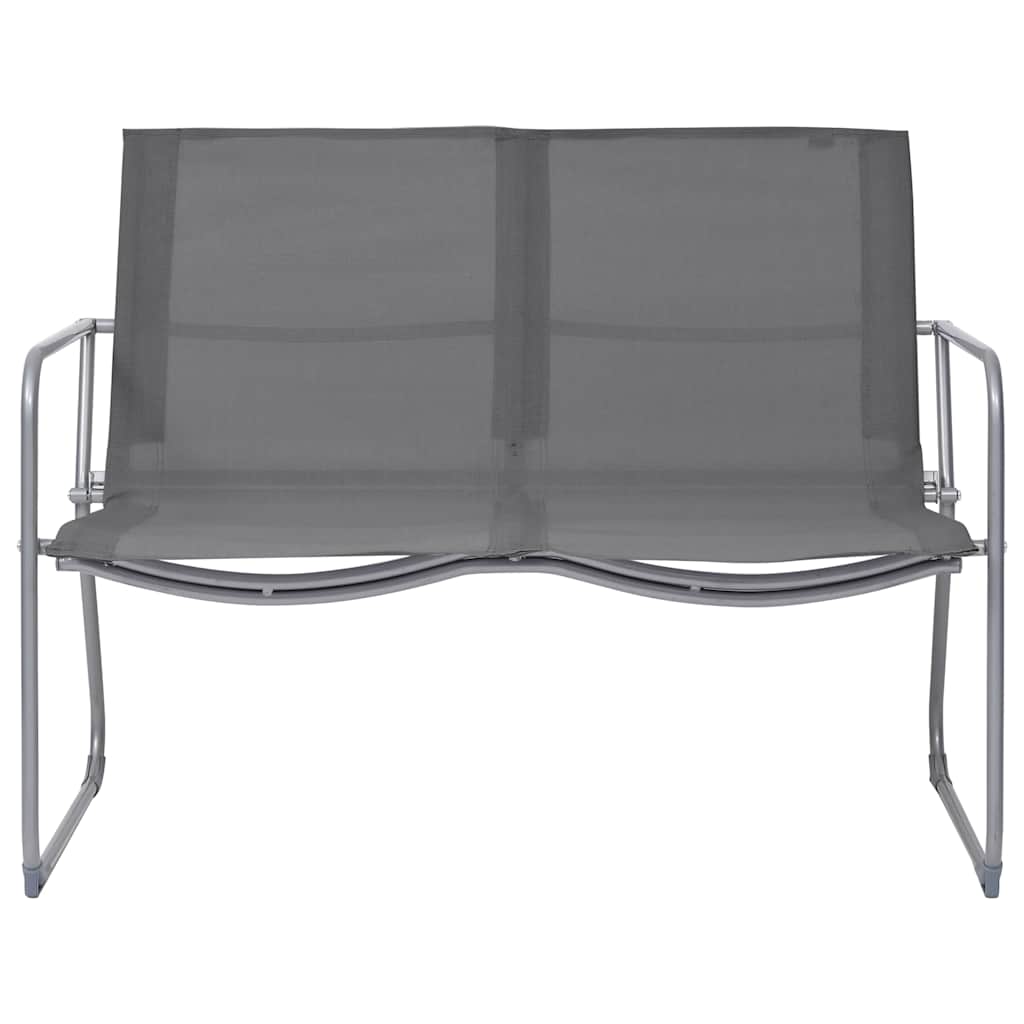 Set Divano da Giardino 4 pz in Tessuto e Acciaio Grigio