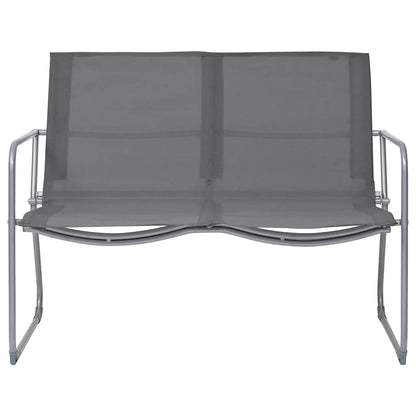 Set Divano da Giardino 4 pz in Tessuto e Acciaio Grigio