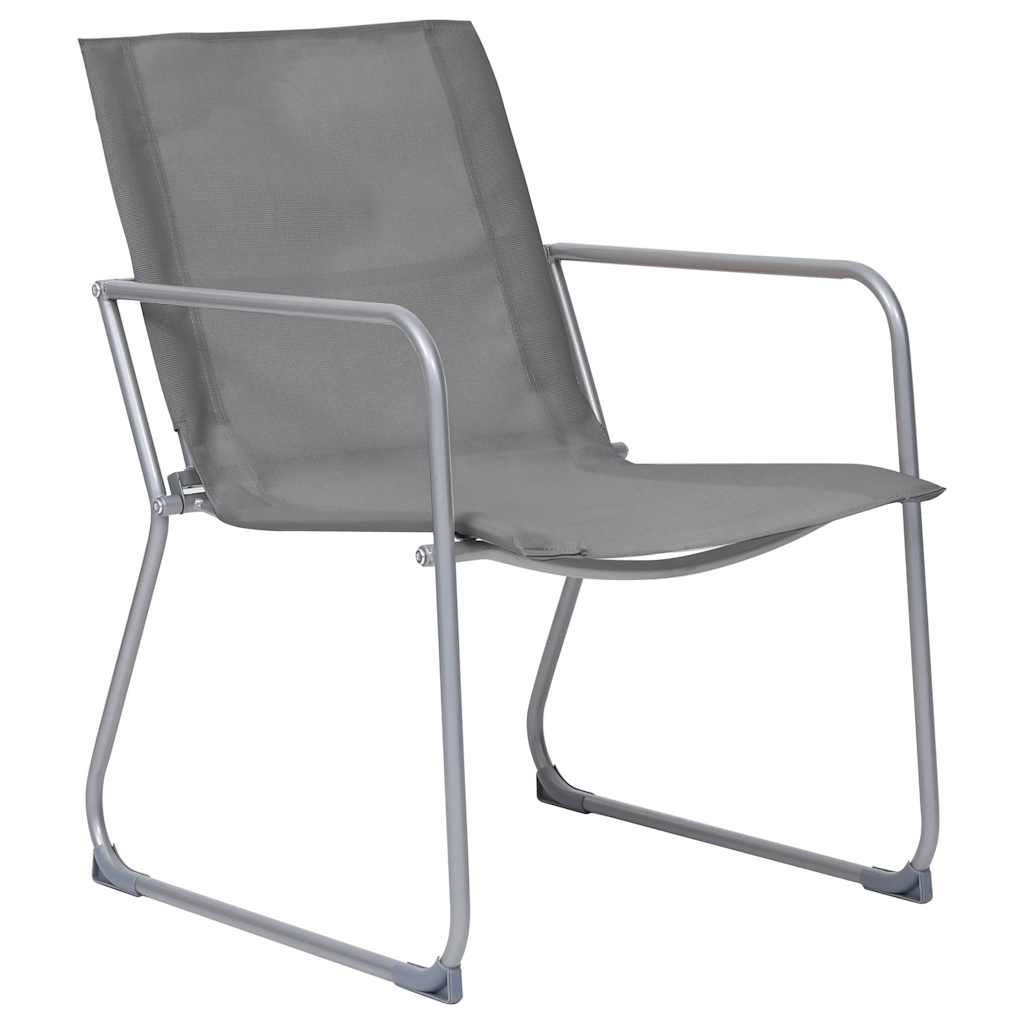 Set Divano da Giardino 4 pz in Tessuto e Acciaio Grigio