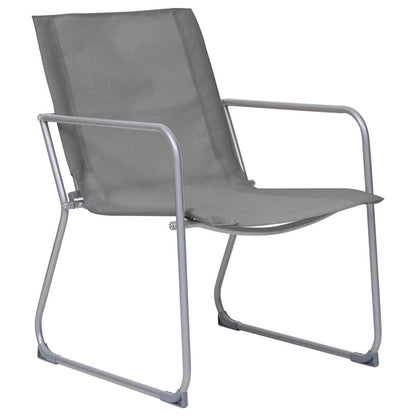 Set Divano da Giardino 4 pz in Tessuto e Acciaio Grigio