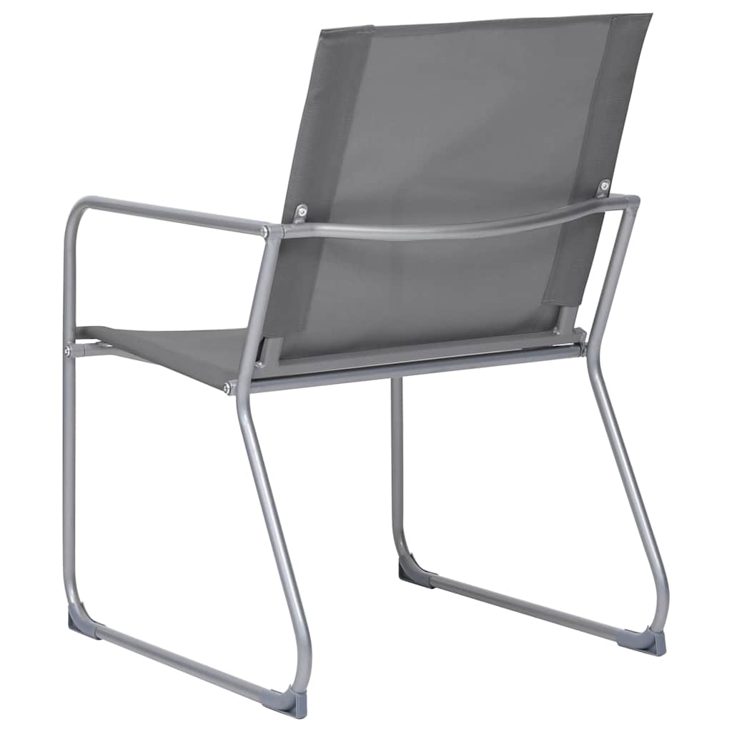 Set Divano da Giardino 4 pz in Tessuto e Acciaio Grigio