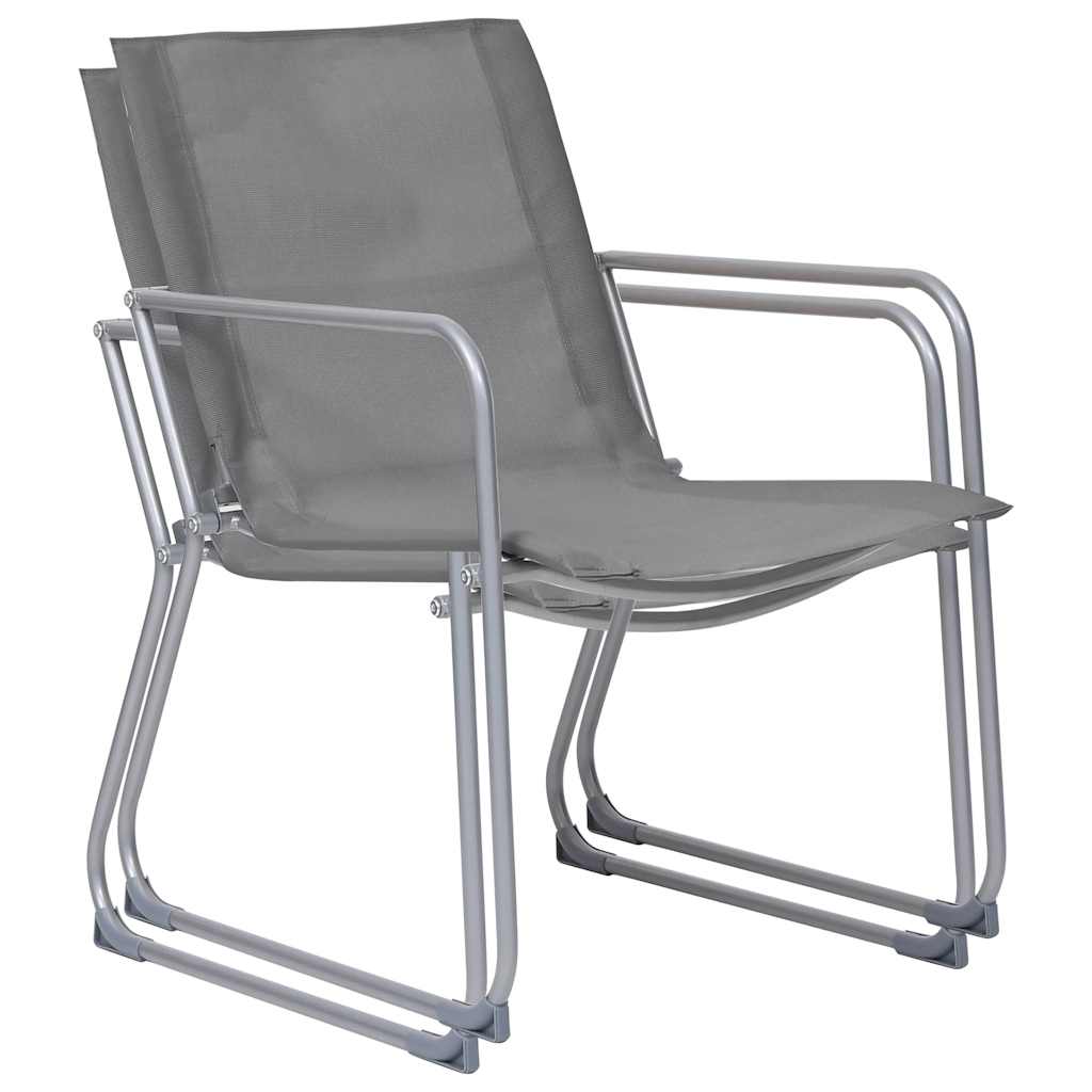 Set Divano da Giardino 4 pz in Tessuto e Acciaio Grigio
