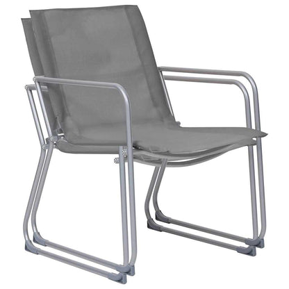 Set Divano da Giardino 4 pz in Tessuto e Acciaio Grigio