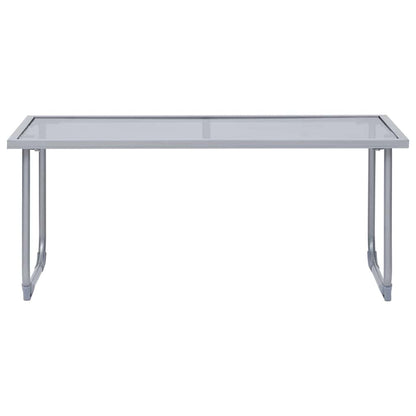 Set Divano da Giardino 4 pz in Tessuto e Acciaio Crema