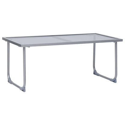 Set Divano da Giardino 4 pz in Tessuto e Acciaio Crema